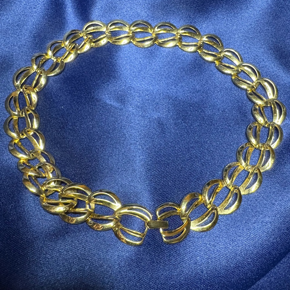 Choker Napier Elegant Goldtone Chain 1980's, signed Necklace - Picture 3 of 5